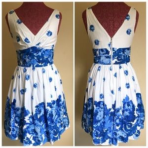 Betsey Johnson Blue White Floral Dress